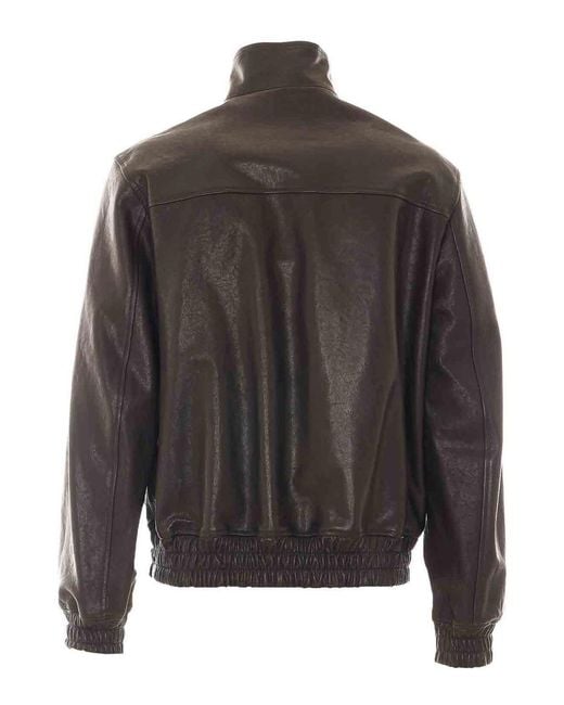 Valentino Garavani Gray Leather Jacket for men