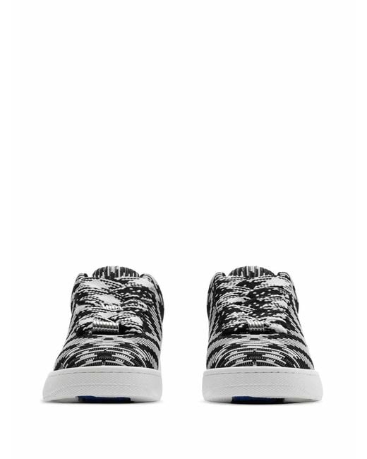 Burberry Black Check Knit Low Top Sneaker