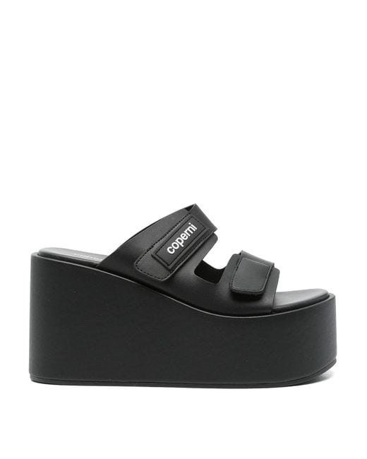 Coperni Black Wedge Double-Strap Sandals
