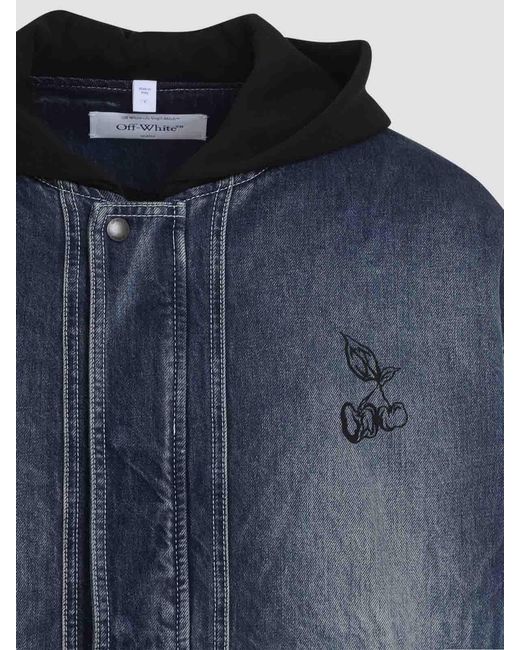Off-White c/o Virgil Abloh Blue Off Cherry Fleece Jacket for men
