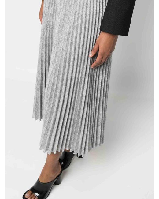Ermanno Scervino Gray Pleated Midi Skirt