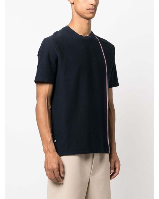 Thom Browne Black Rwb Stripe Cotton T-shirt for men