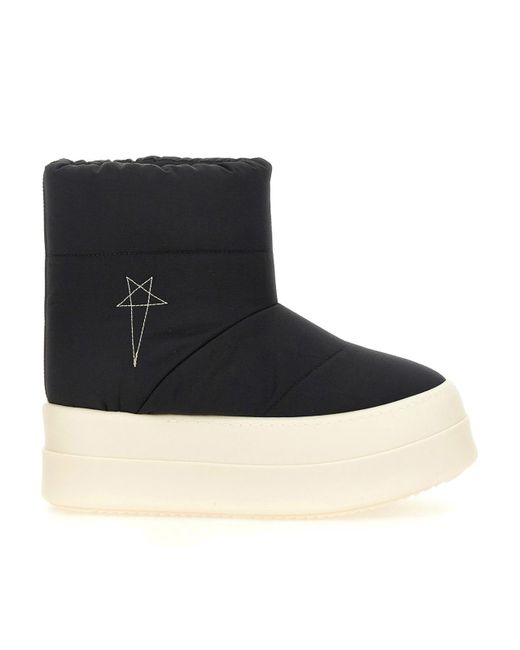 Rick Owens Black Quilted Padded Boots