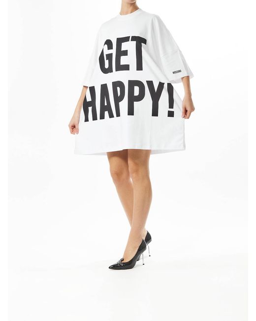 Moschino White Get Happy Abito