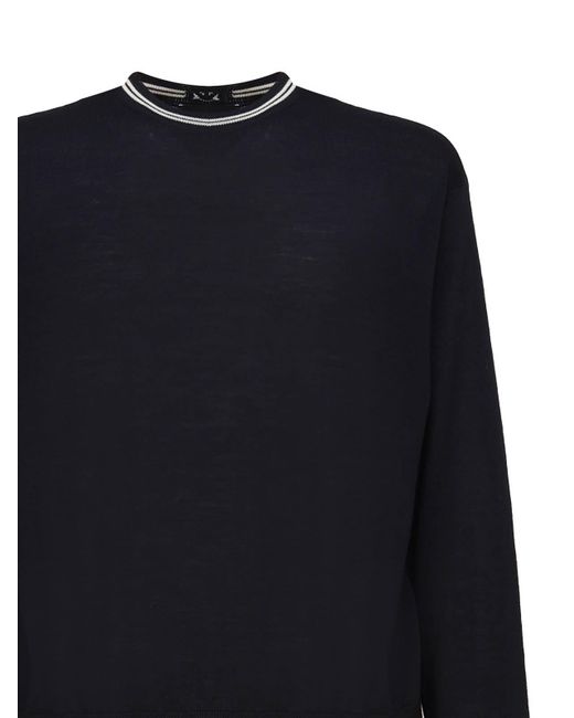Emporio Armani Black Wool Sweater for men