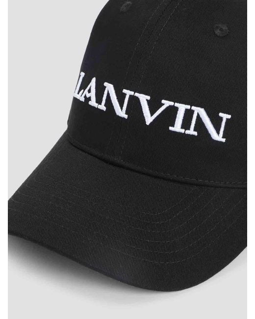 Lanvin Black Baseball Logo Hat for men