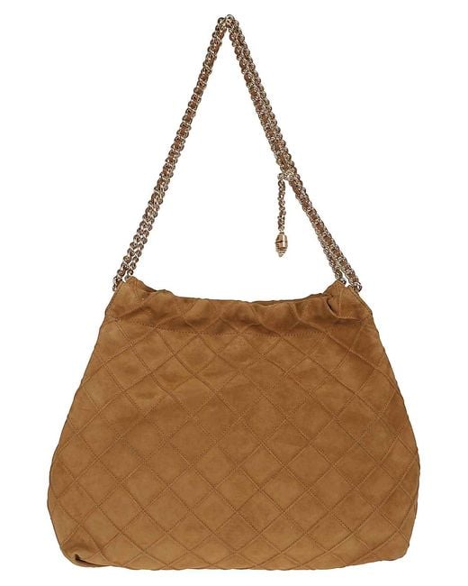Tory Burch Brown Fleming Suede Hobo Bag