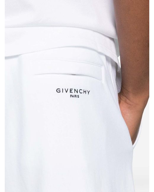 Givenchy White Logo Cotton Shorts for men