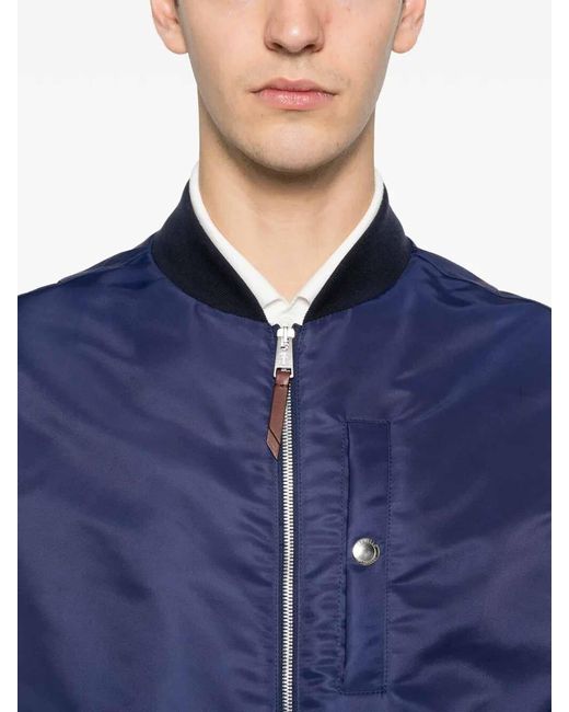 Brunello Cucinelli Blue Bomber Jacket for men