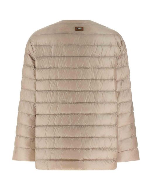 Herno Natural Leather Strap Down Jacket