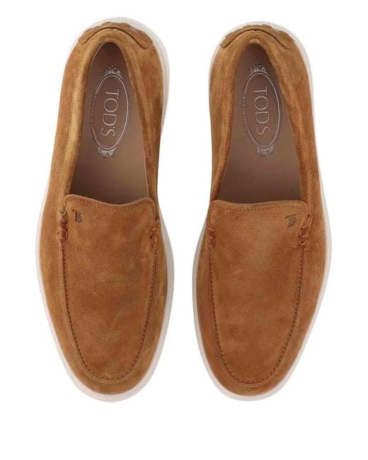 Tod's Brown Leather Loafers for men