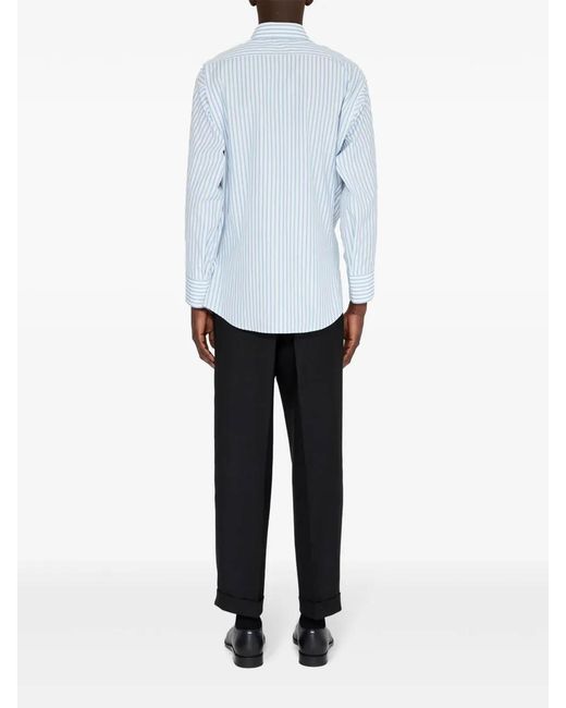 Maison Margiela Blue Long-Sleeved Shirt for men