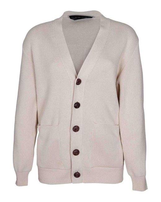 Golden Goose Deluxe Brand Natural Organic Cotton Cardigan With Logo