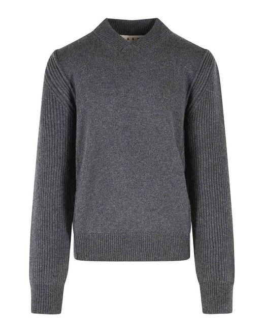 Marni Gray Virgin Wool And Cashmere Sweater for men