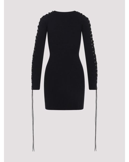 Balenciaga Blue Lace-Up Mini Dress