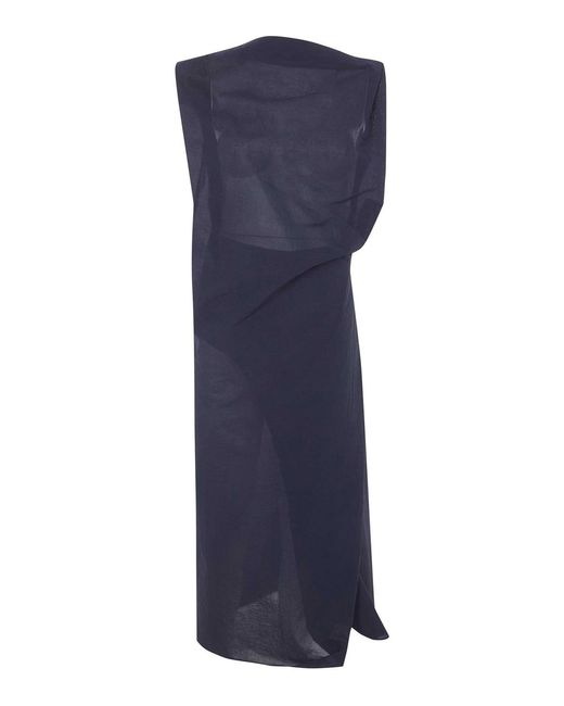 Jacquemus Blue La Robe Drap Midi Dress