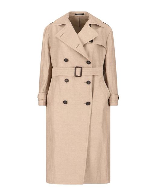 Tagliatore Natural Double-Breasted Trench Coat