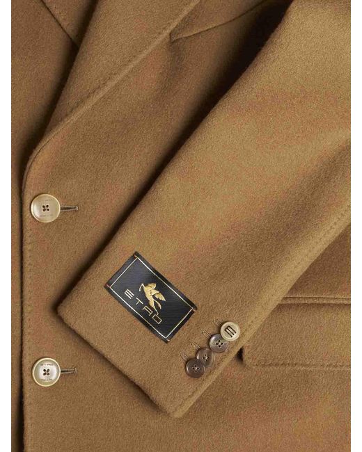 Etro Brown Cashmere Coat for men