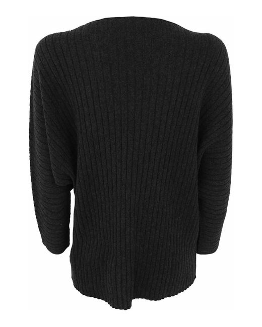 Liviana Conti Black Crew Neck Oversized Sweater
