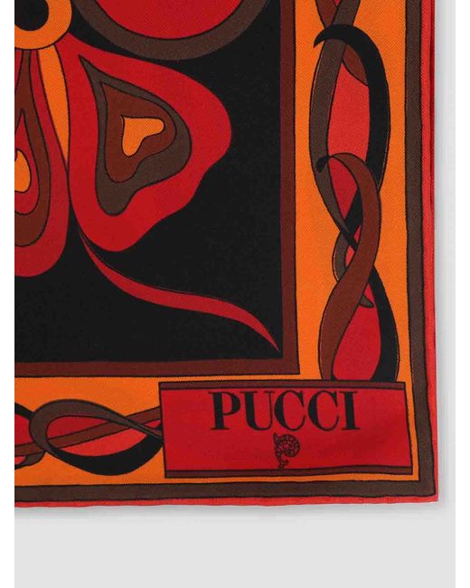 Emilio Pucci Red Silk Scarf