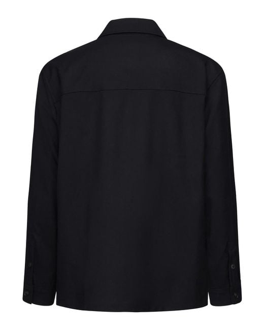 Fay Blue Wool Canvas Shirt Jacket for men