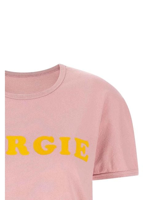 MM6 by Maison Margiela Pink Arc Print T-Shirt