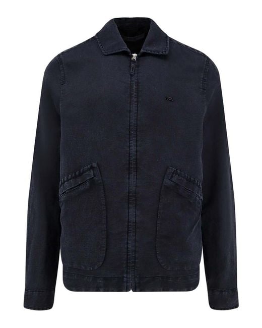 Massimo Osti Studio Blue Jacket/Shirt With Logo for men