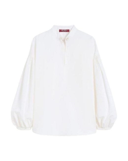 Max Mara White Mstginnasta Ivory Lightweight Cotton Sat
