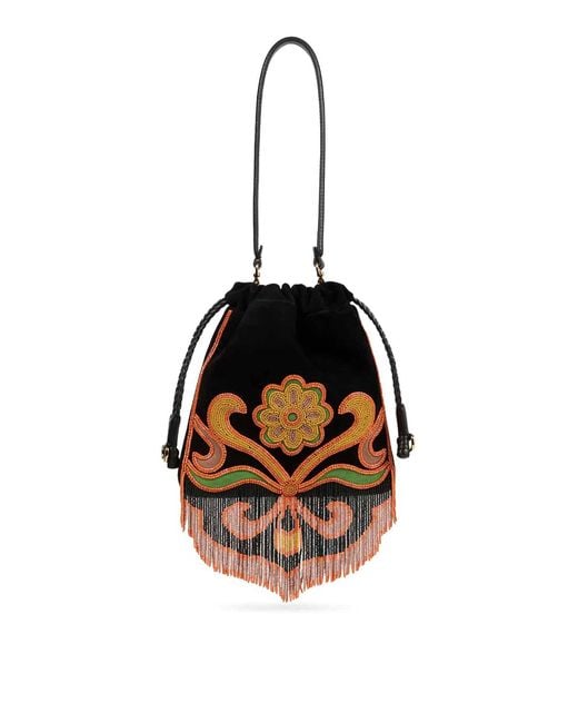 Etro Black Kalispera Small Suede Bag