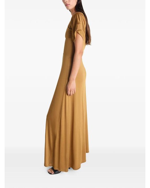 Lemaire Metallic V-Neck Zipped Dress