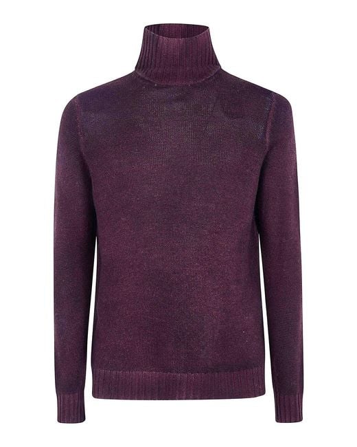 Avant Toi Purple Cashmere And Wool High Neck Pullover for men