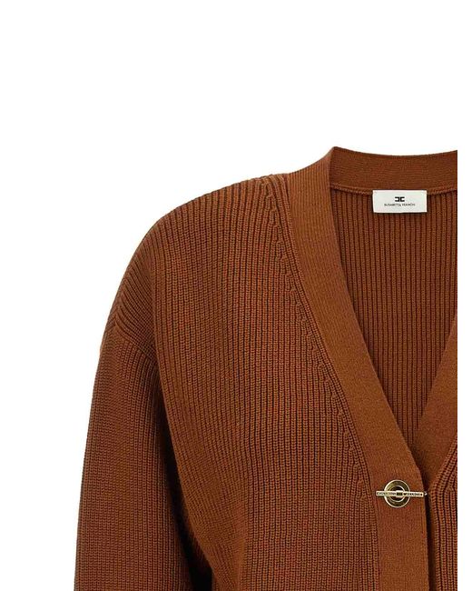 Elisabetta Franchi Brown Cardigan Tricot