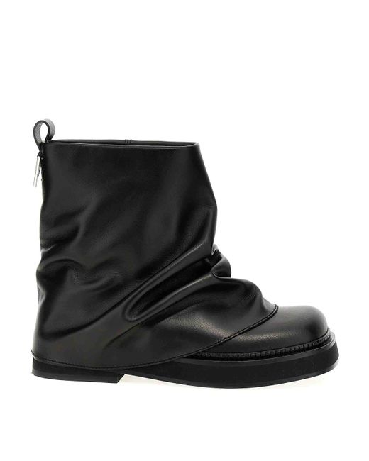 The Attico Black Mini Robin Combat Ankle Boots