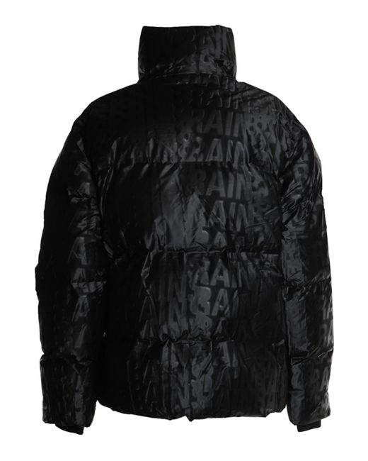 Rains Black Boxy Puffer Jacket