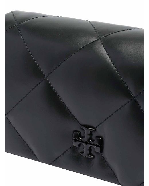 Tory Burch Black Kira Diamond Chain Wallet