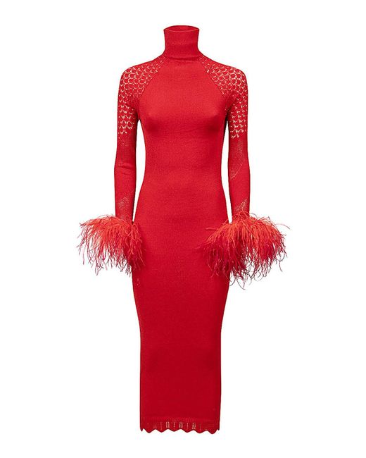 VERGUENZA High Neck Midi Knit Dress in Red Lyst UK