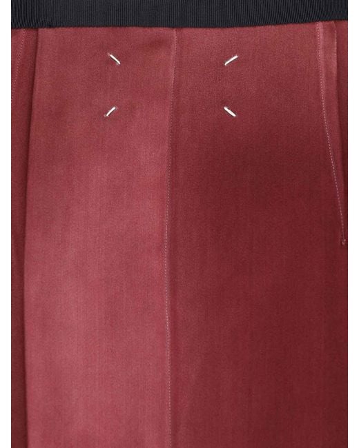 Maison Margiela Red Viscose Midi Skirt