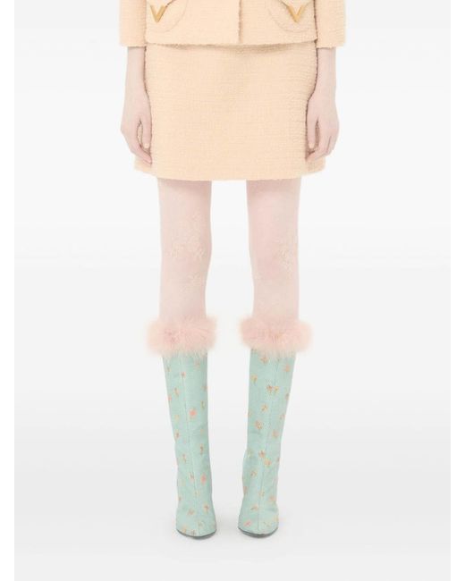Valentino Garavani Natural Vlogo Signature Wool Skirt