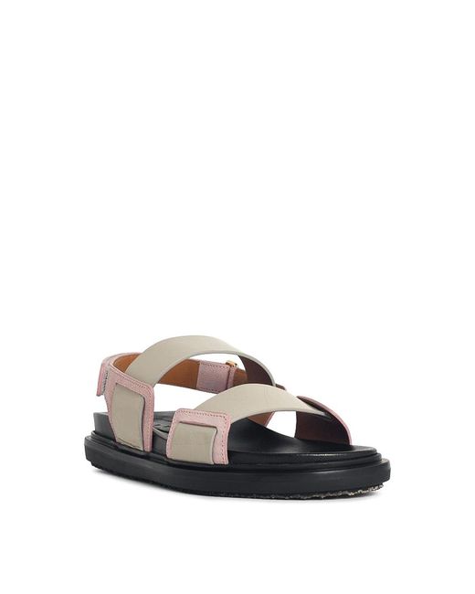 Marni White Fussbett Leather Sandals