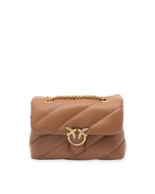 Pinko Brown Love Puff Mini Bag