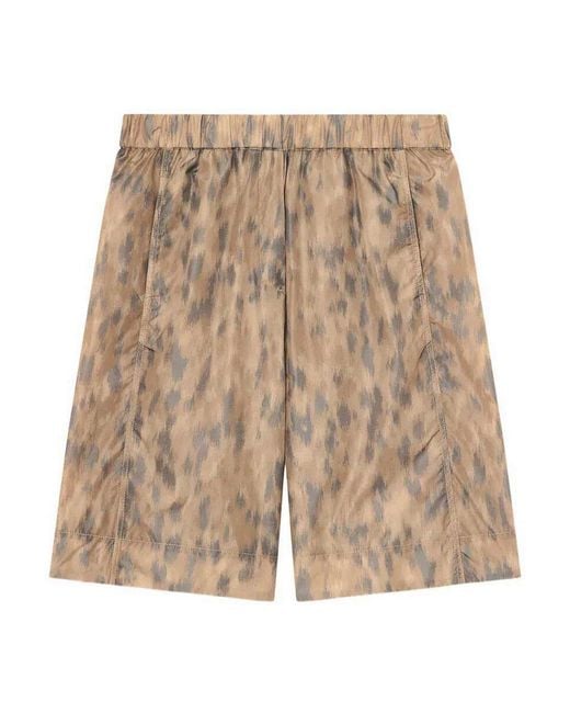 Ganni Natural Printed Flyweight Nylon Boy Shorts