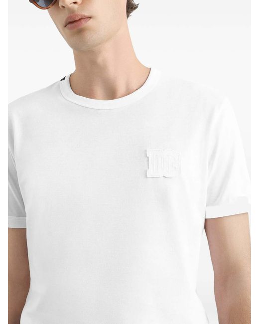 Dolce & Gabbana White T-Shirt With Application for men