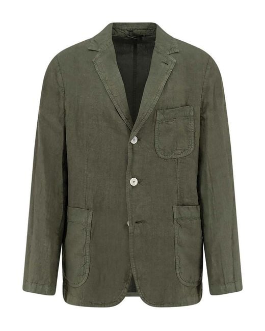 Aspesi Green Samuraki Linen Blazer for men