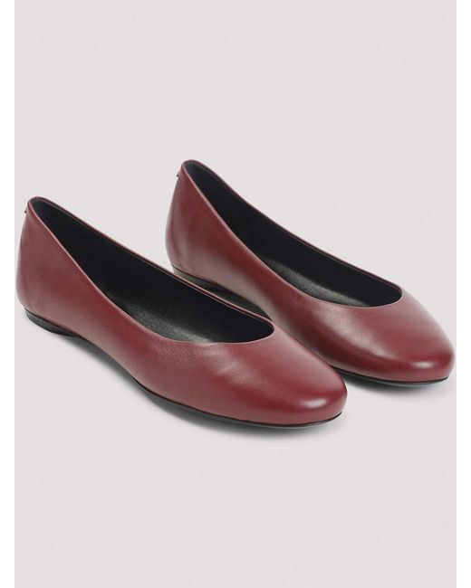 Lanvin Red Lambskin Ballerinas