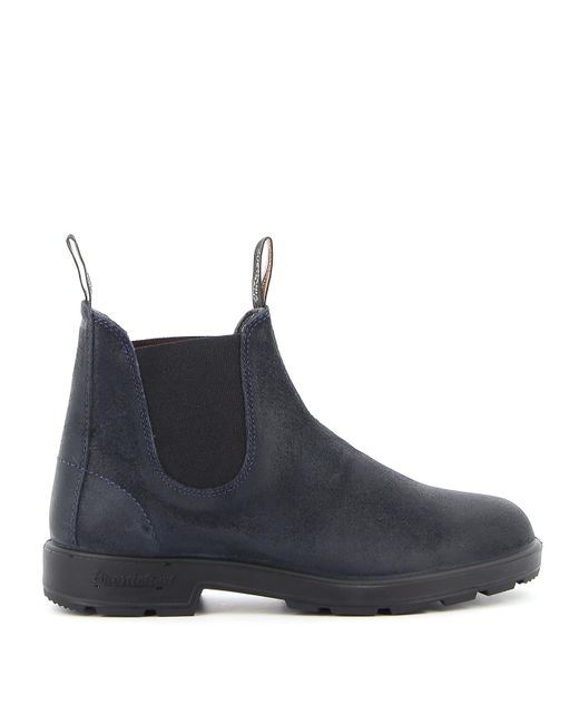 Blundstone Blue Waxed Suede Chelsea Boots for men