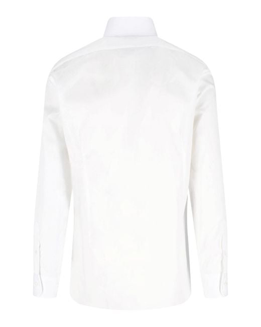 Barba Napoli White Cotton Shirt for men