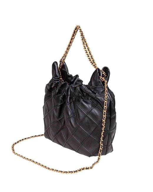 Tory Burch Black Fleming Mini Hobo Bag