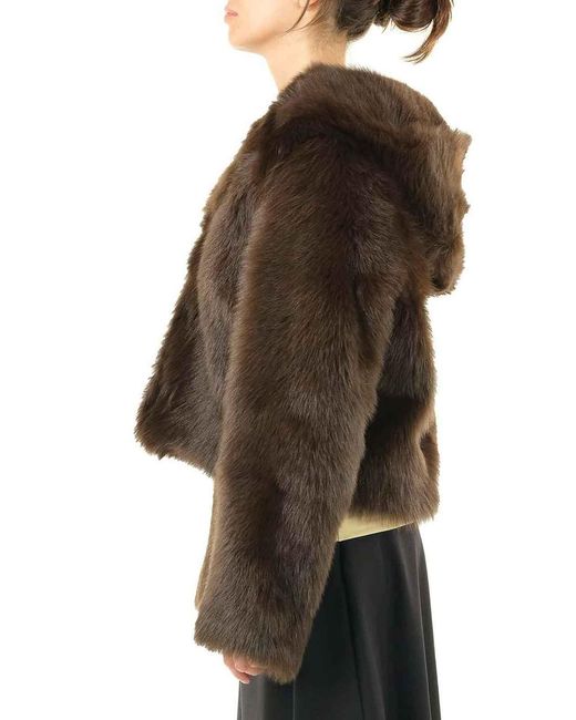 Loewe Black Shearling Hooded Jacket