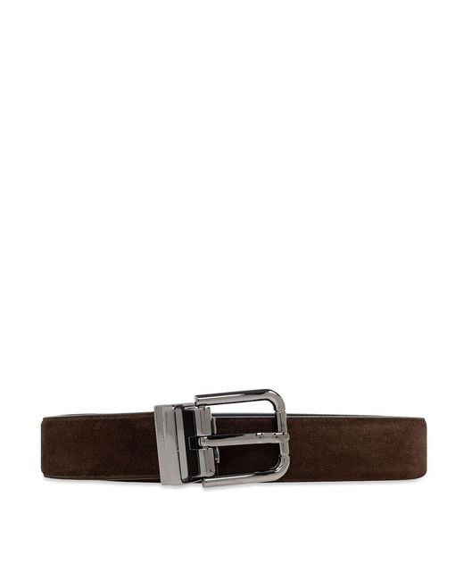 Dolce & Gabbana White Dolce&Ampgabbana Leather Belt With Buckle for men