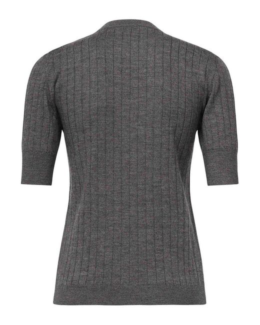 Bottega Veneta Gray Ribbed Wool Sweater
